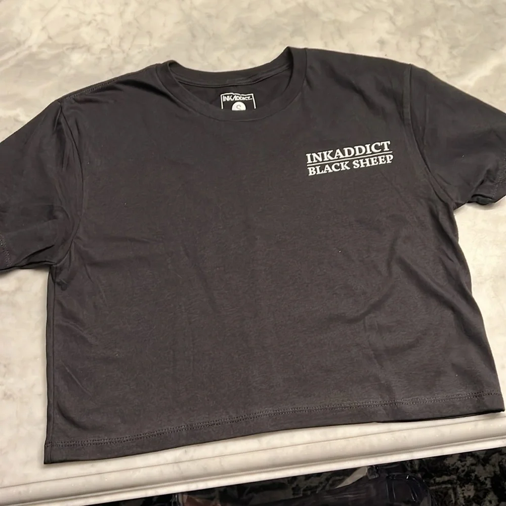 Ink Addict. Black Sheep. Crop Tshirt. Women’s Small. NWT - Picture 2 of 5
